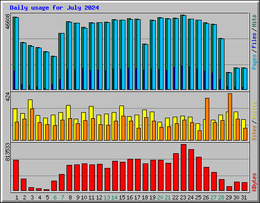 Daily usage for July 2024